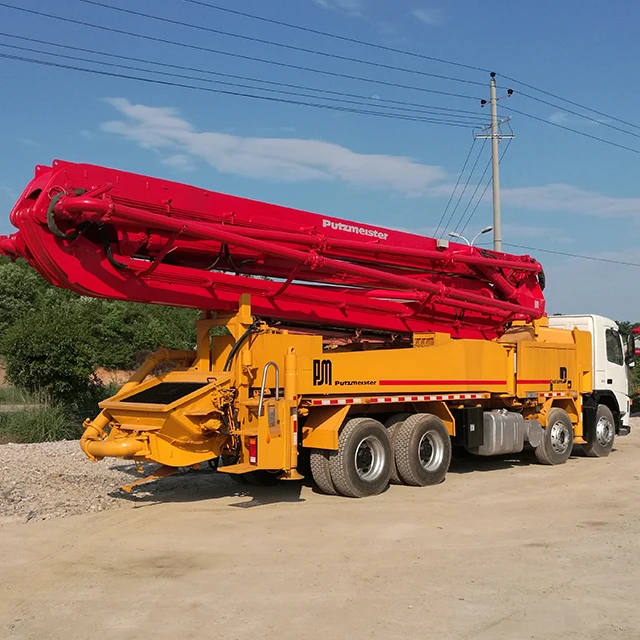 Putzmeister used 42m 4 boom vehicle concrete conveying pump price in Saudi arabia