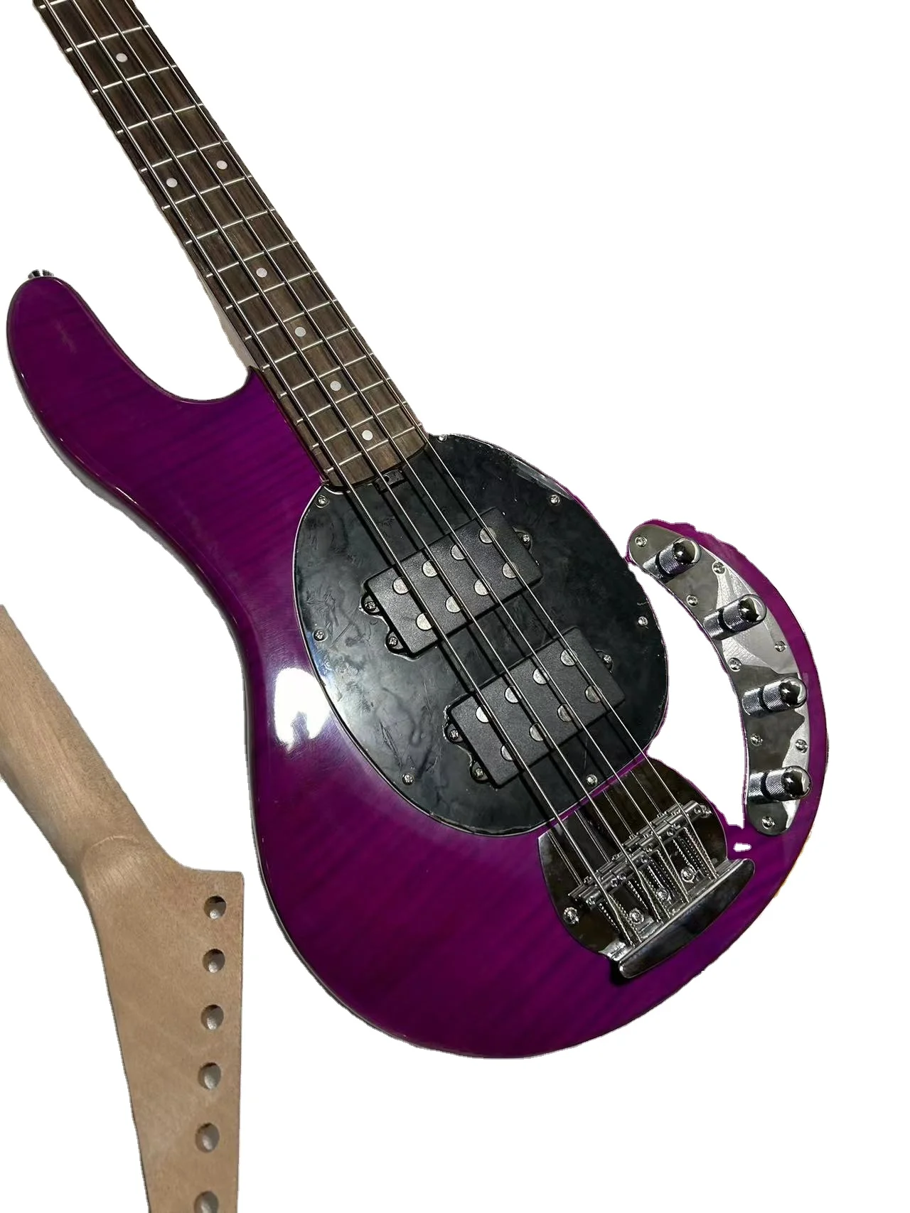 New custom music- man 4 string electric bass purple factory wholesale and retail