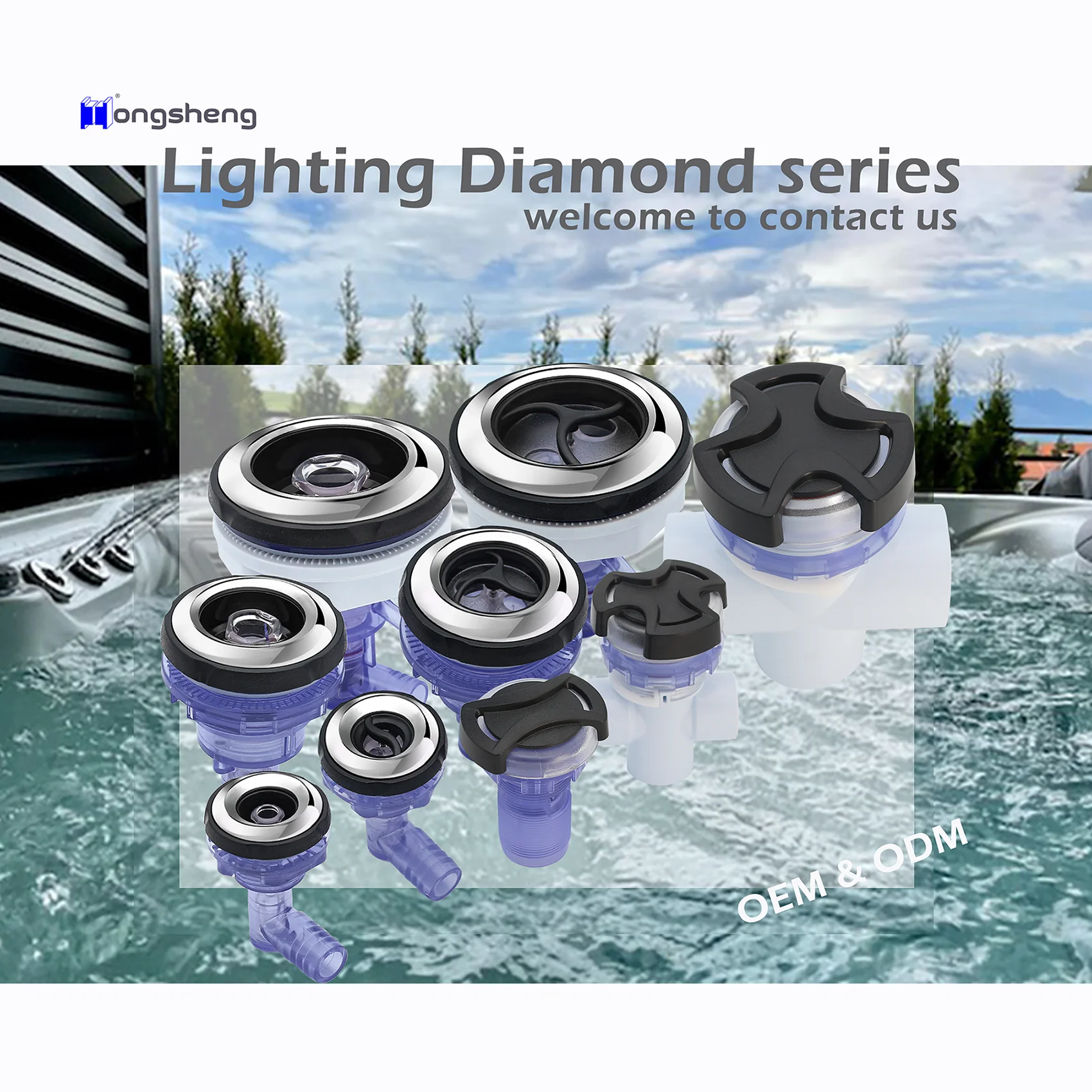 HT-B266-2  Anti UV Material Jets for Outdoor Family Hot Tubs  5 Inch Directional Spa Jets