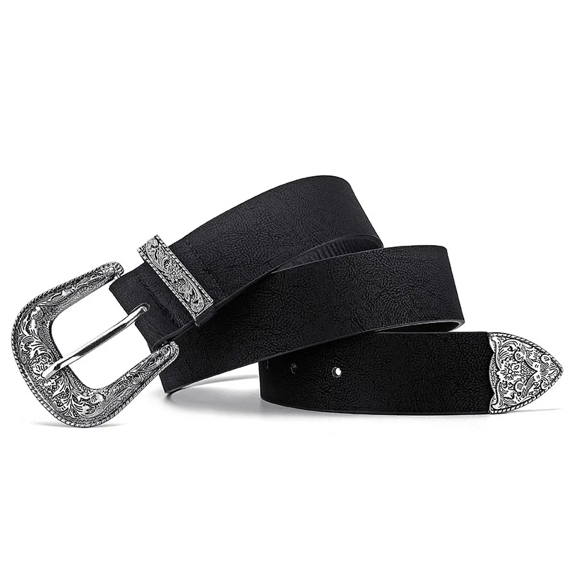 Wholesale children Fashion Casual  Cowboy Equestrian Stylish Pu Leather Belt Retro Vintage Buckle