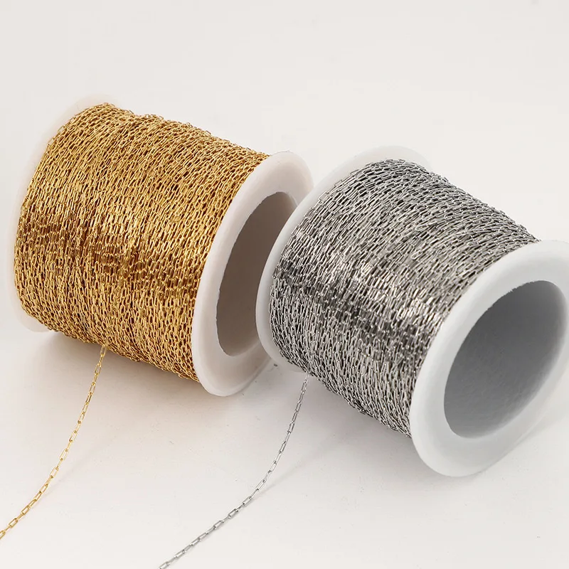 Gold Plated Stainless Steel 0.8 mm and 1 Thin Beaded Bearizing Chains