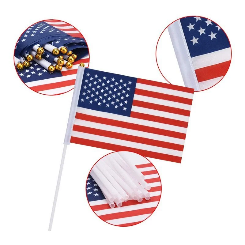 China Manufacturer Direct Promotion  Sale  Sporting Events Digital Printing Rwanda Hand Waving Flags