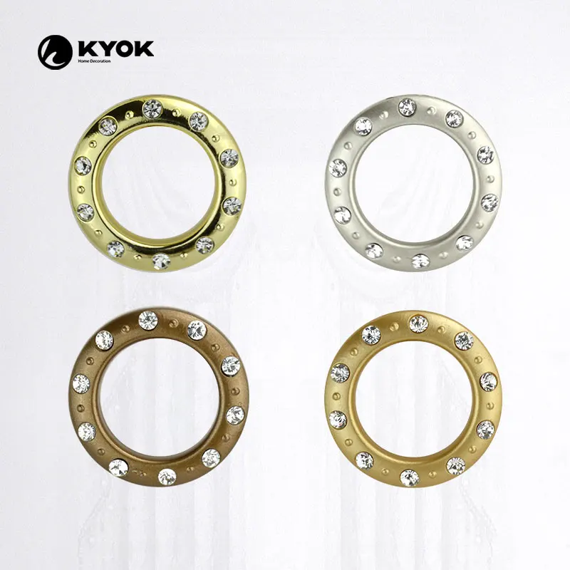 Beautiful self-locking curtain rings/eyelet with decorative pattern, curtain rods, curtain accessories