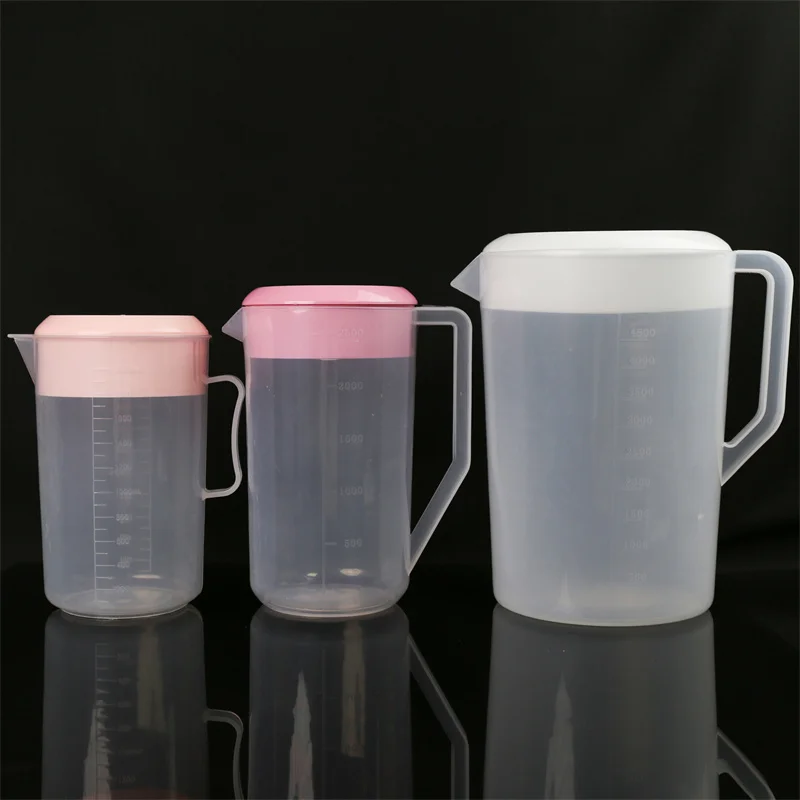 Оптовая цена 2000 мл 2500 мл 5000 мл полипропиленовые Пластиковые мерные чашки с крышками