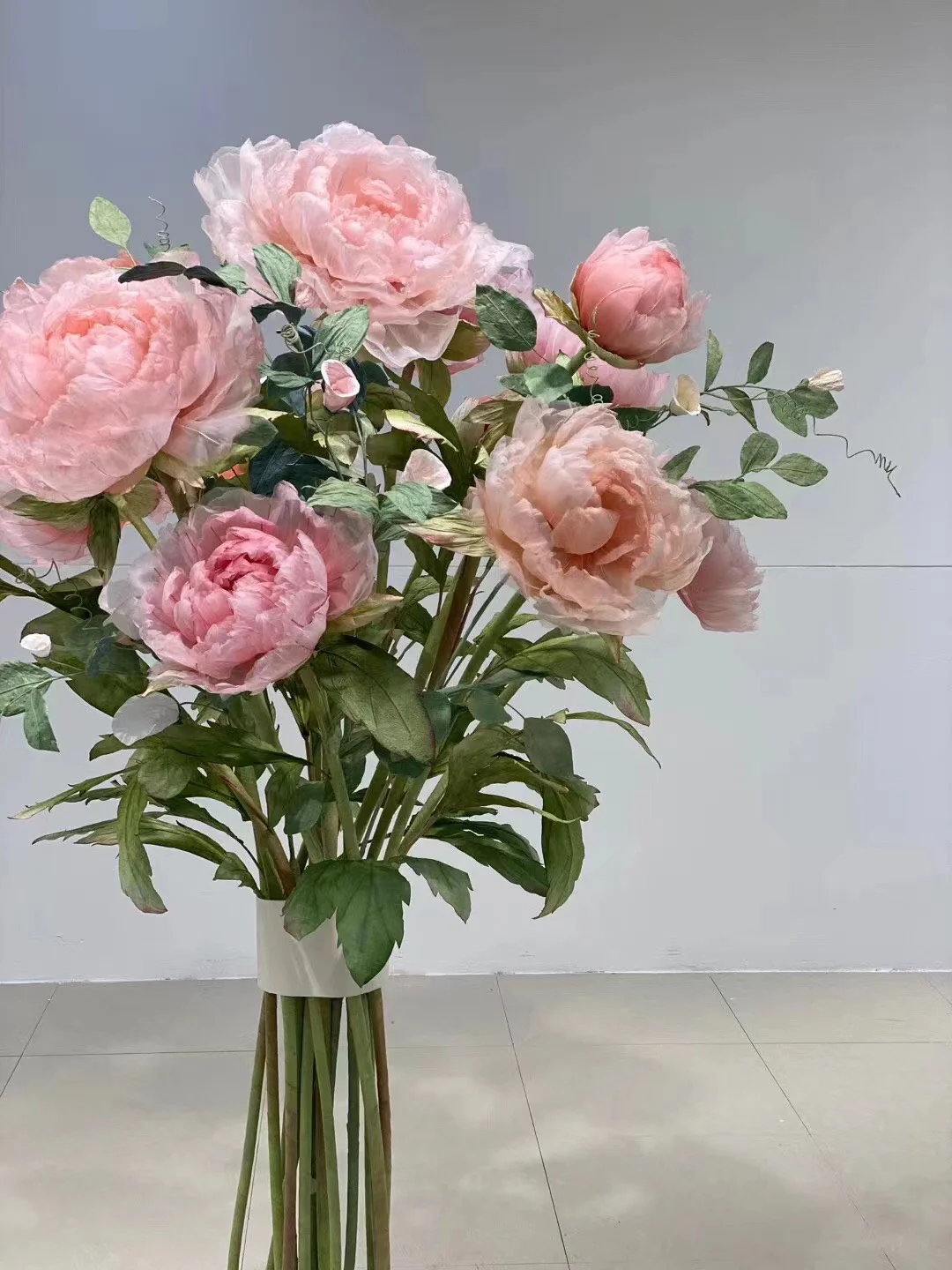 W-197 High quality decorative flowers Silk Artificial Giant Big Peony Flower For Window Dressing Decoration