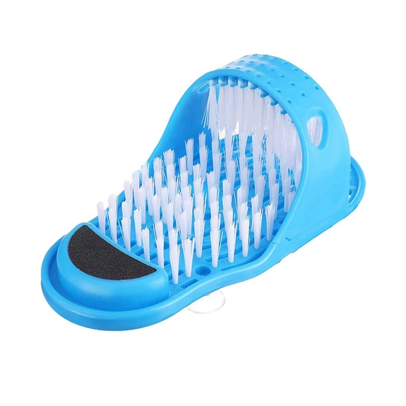 Foot Scrubber Brush Blue Slippers Massager Shower Clean Easy Feet Brush