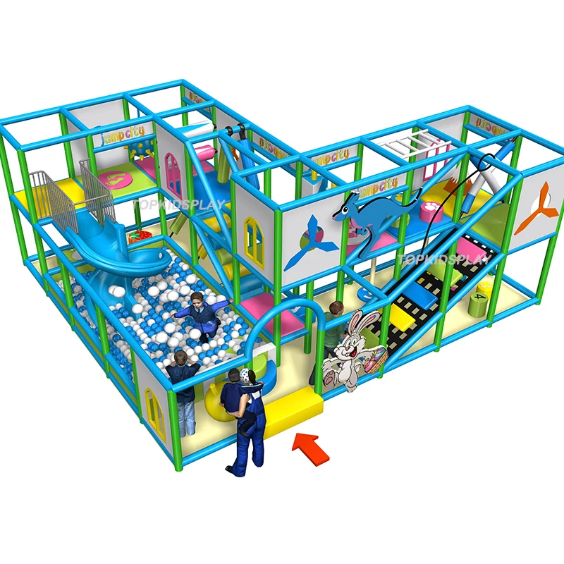 Professional preschool kids plastic small indoor playground equipment with ball pool
