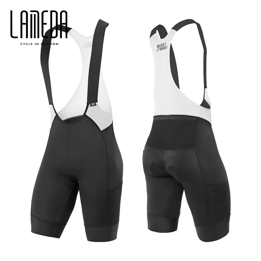 LAMEDA Directly Ship Black Multi Pockets Cycle Bib Cycling Shorts Wholesale