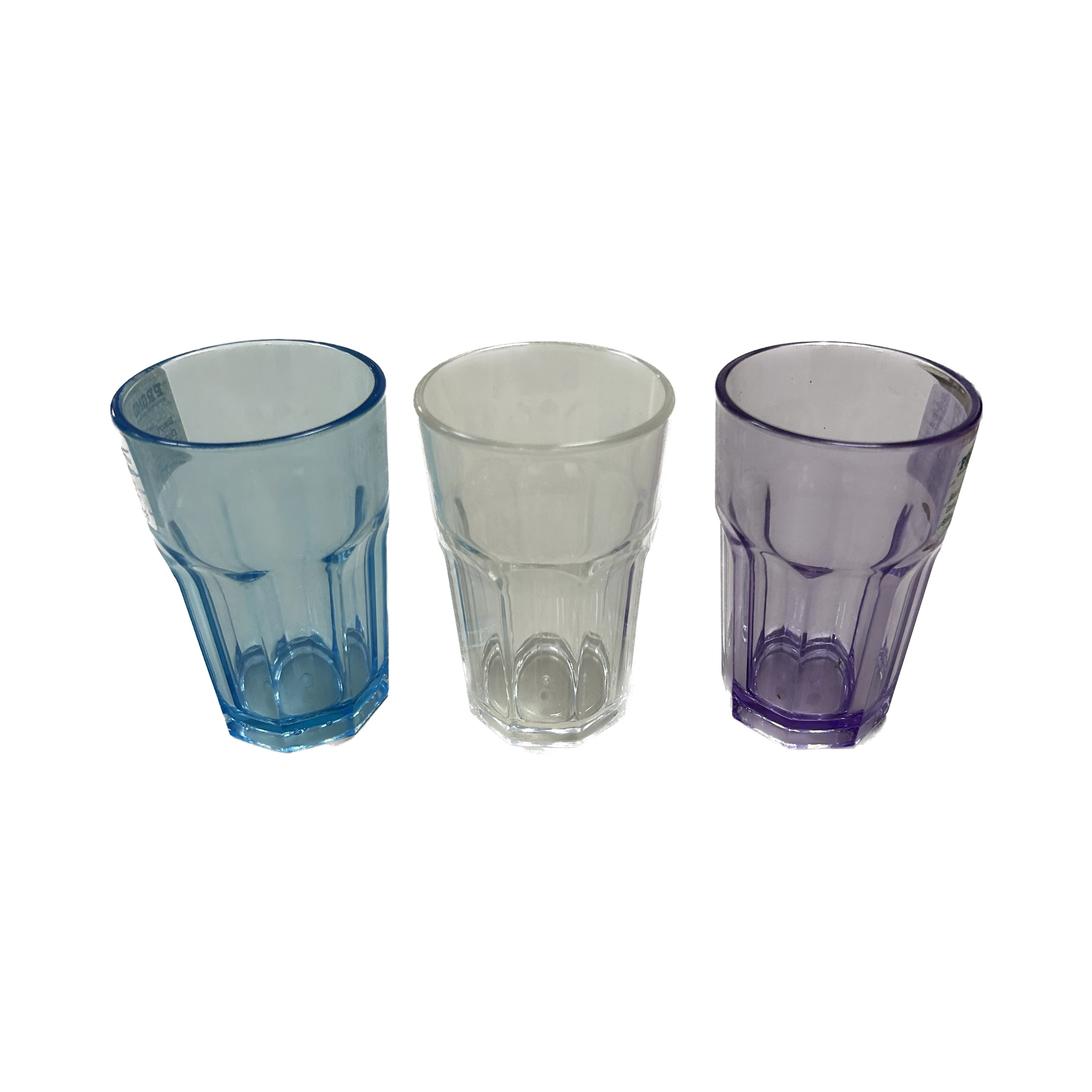 200ml Unbreakable Polycarbonate Classic Octagon Shaped Tumblers Rocks Glasses Plastic Beer Wine Glass with Logo Tulip Shaped