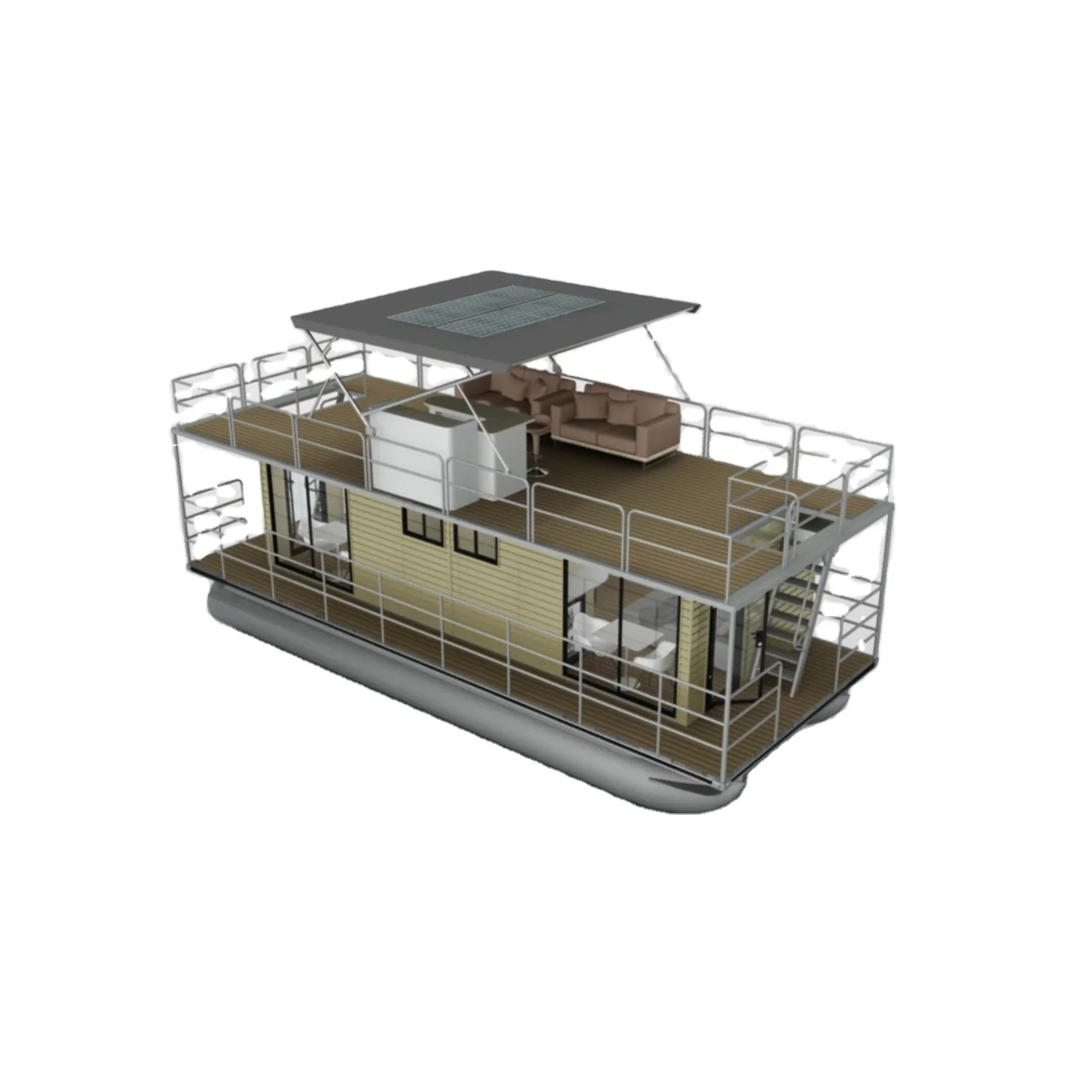 Hot sale 25ft 7.6m aluminum pontoon boat for fresh water family offshore party