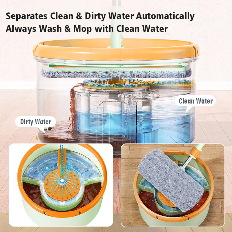 HOMELLTER COOLMop plus clean and dirty separation  cleaning product spin mop 360 degree super large  volume