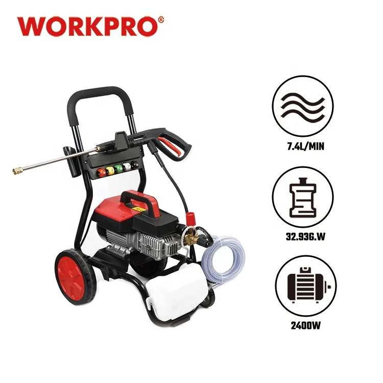 WORKPRO 2400W 180Bar High Pressure Washer Industrial High Pressure Washer Cart Electrical Car Cleaner Washer