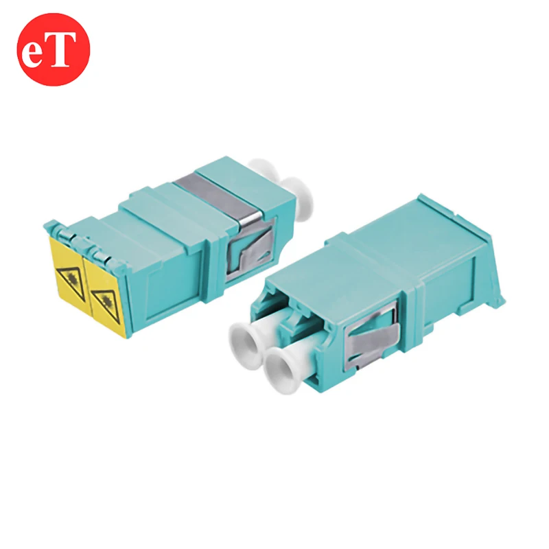LC OM3 Flangeless Duplex Shuttered Auto Shutter Optical DX Adaptor Connector Fiber Optic Adapter