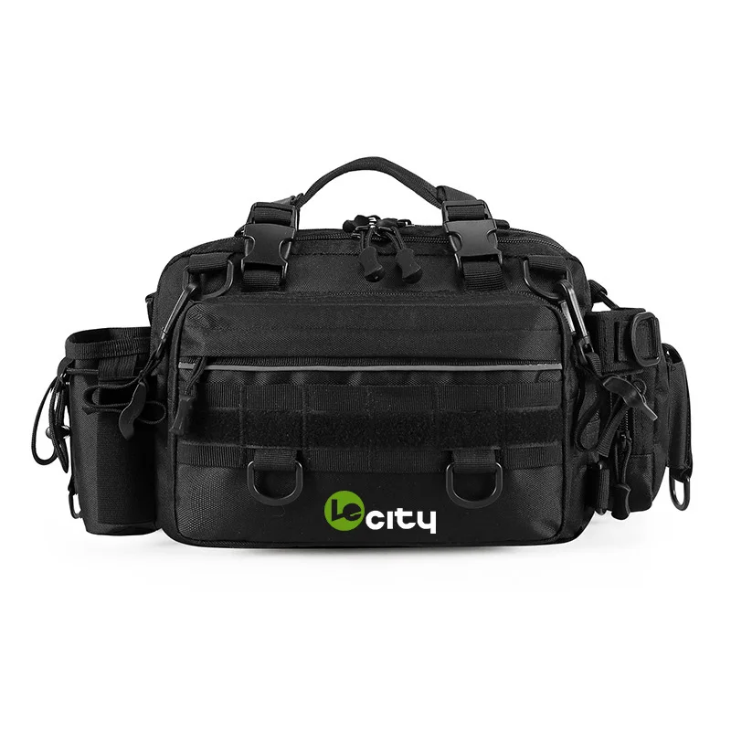 LE CITY water resistant nylon rod gear case crossbody camping fishing tackle lure bag