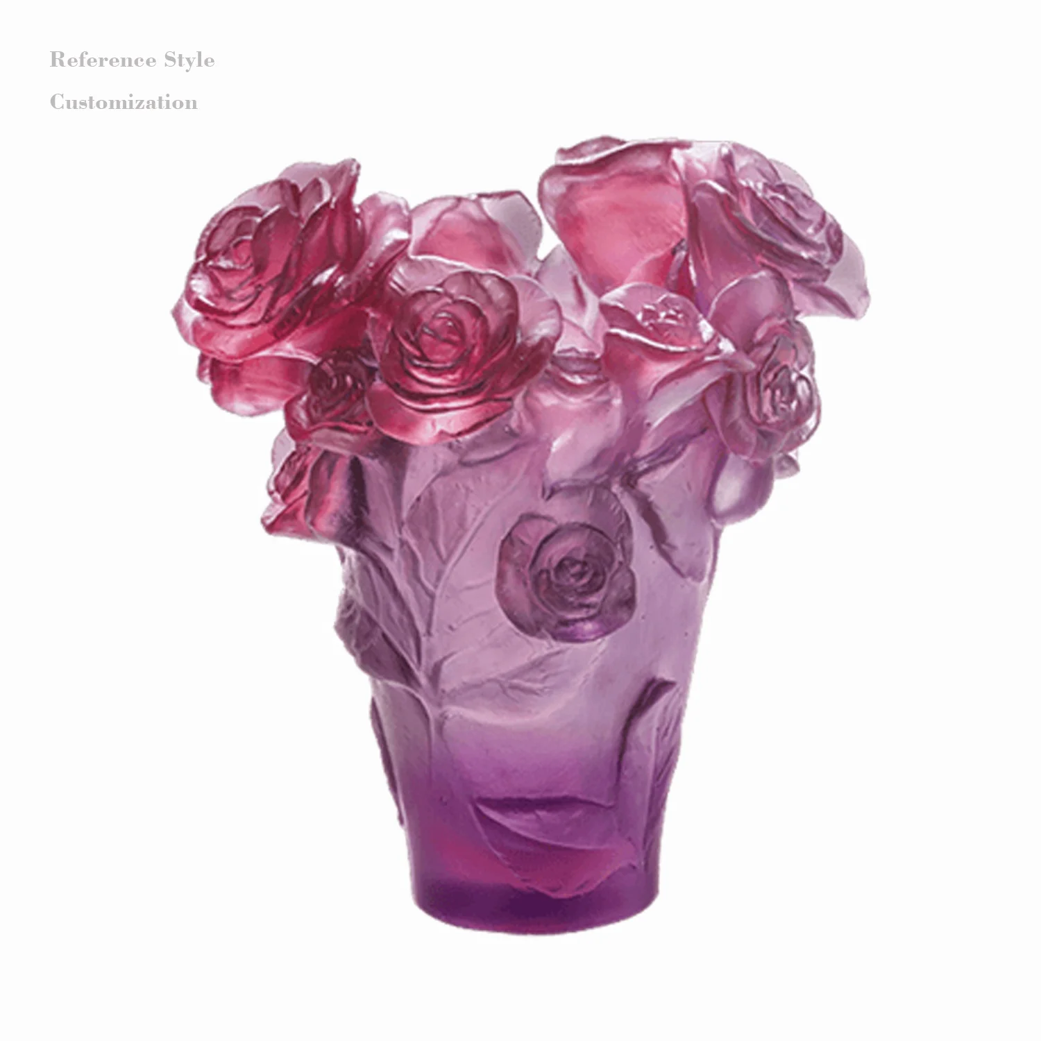 Luxury colorful big size crystal rose fruit bowl plate for home decoration wedding