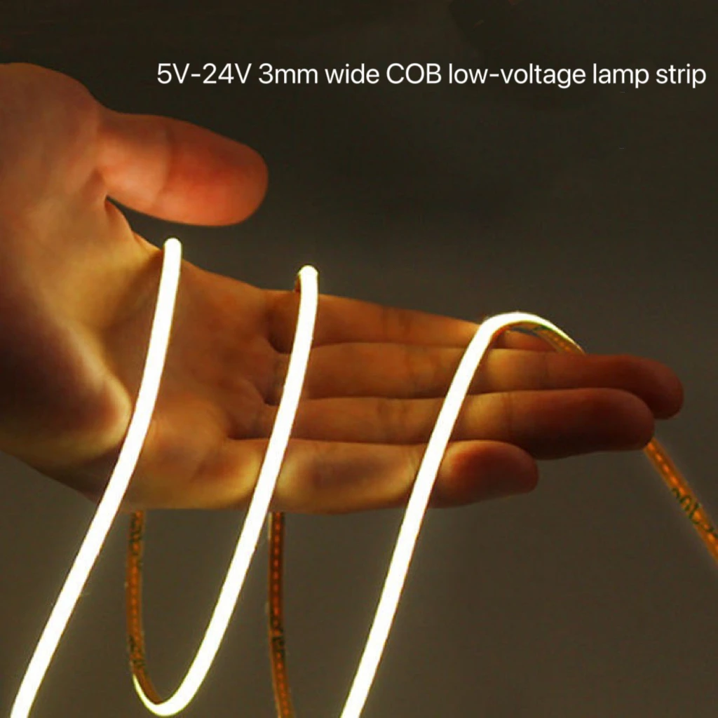 Ultra-Thin 3mm FOB COB LED Strip Light 12V 24V 4mm 5mm USB TV Backlight Flexible RGB/RGBW Cob LED Strip with WiFi Switch Mode