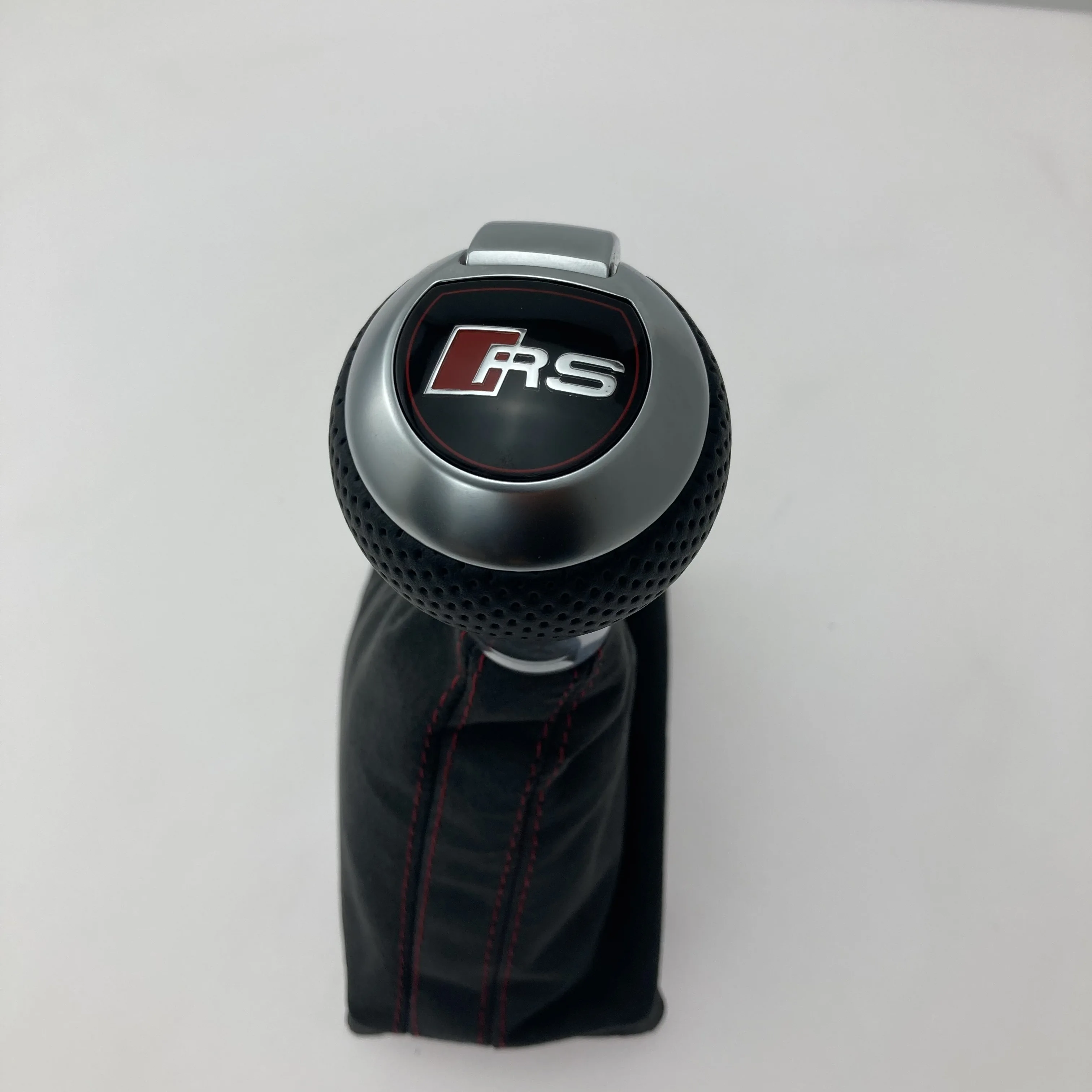 Honeycomb hole Shift Knob With Boot Fit DSG Stronic Shift Lever Black and red lines Dust cover For Audi