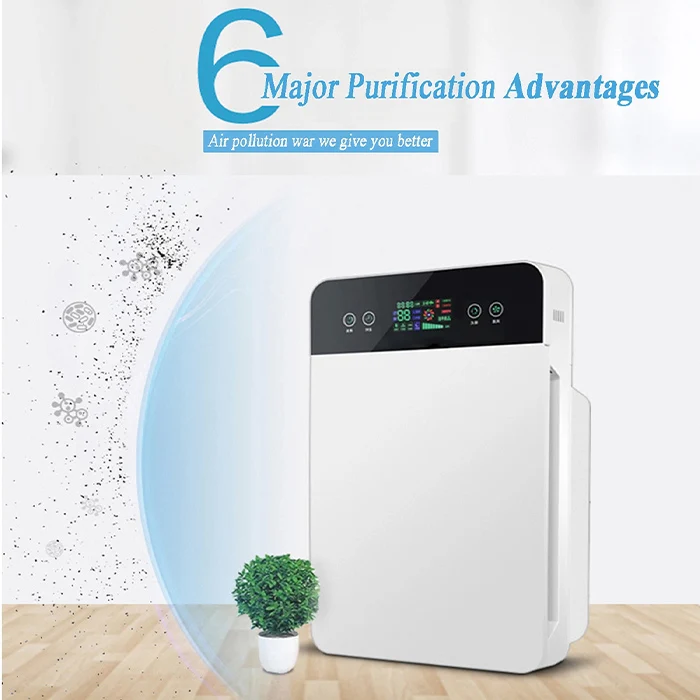 Высокоэффективный домашний очиститель воздуха с логотипом под заказ бесшумный от вируса Гуанчжоу УФ-лампа HEPA фильтр