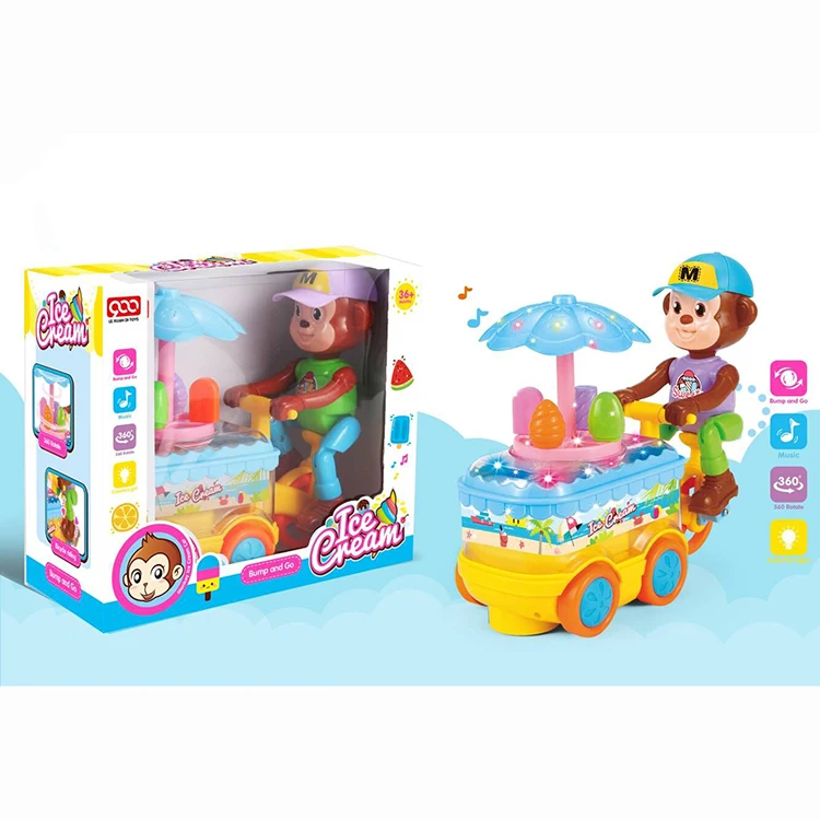 Battery Operate Toy Electric Music And Light Function Cartoon Horse Carriage Toys