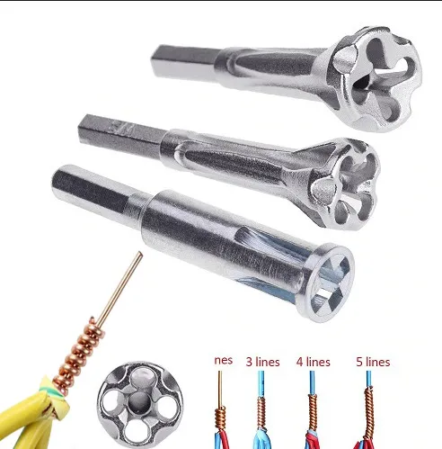 Electrical Twist Wire Tool 3 Hole Electrician Universal Automatic Twisting Wire Stripping Doubling Machine Connector