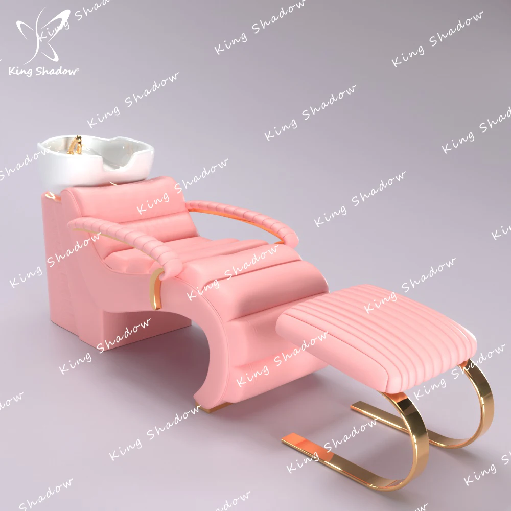 kingshadow new modern style high quality shampoo bed with footrest salon shop dedicated salon furniture