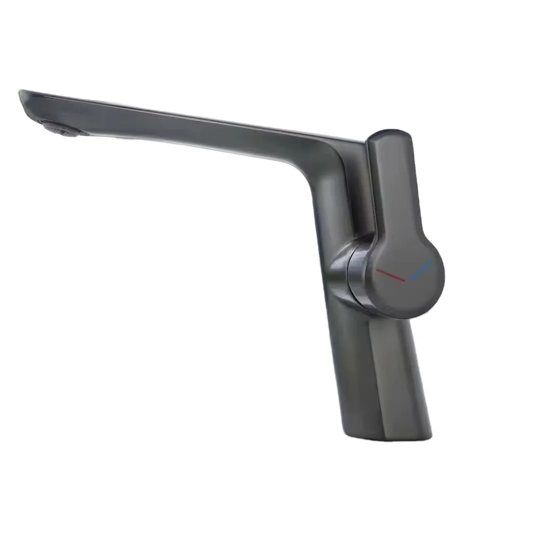 Modern Bathroom Sink Faucet Single Handle Deck Mounted Wash Basin Water Tap Hot and Cold Mixer Basin Faucet