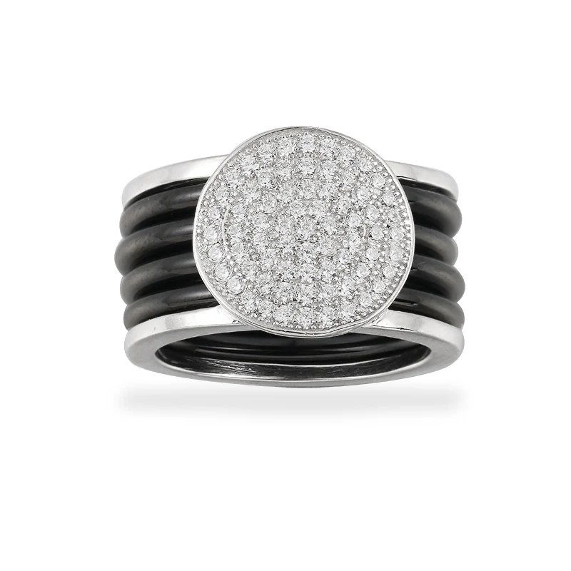 Factory Manufacture Ceramic Rings 925 sterling silver Rings With Zircon for Accessories Women men Wedding Gift