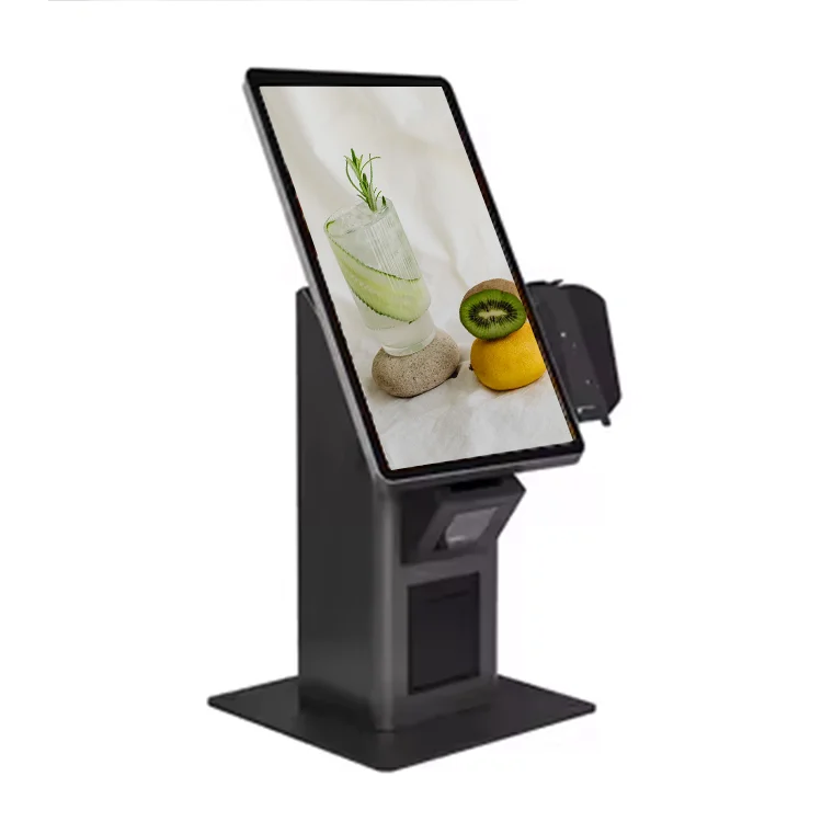 self payment kiosk All in one 15.6 21.5Inch Capacitive Screen self service  ordering machine Built-in thermal  printer/scanner
