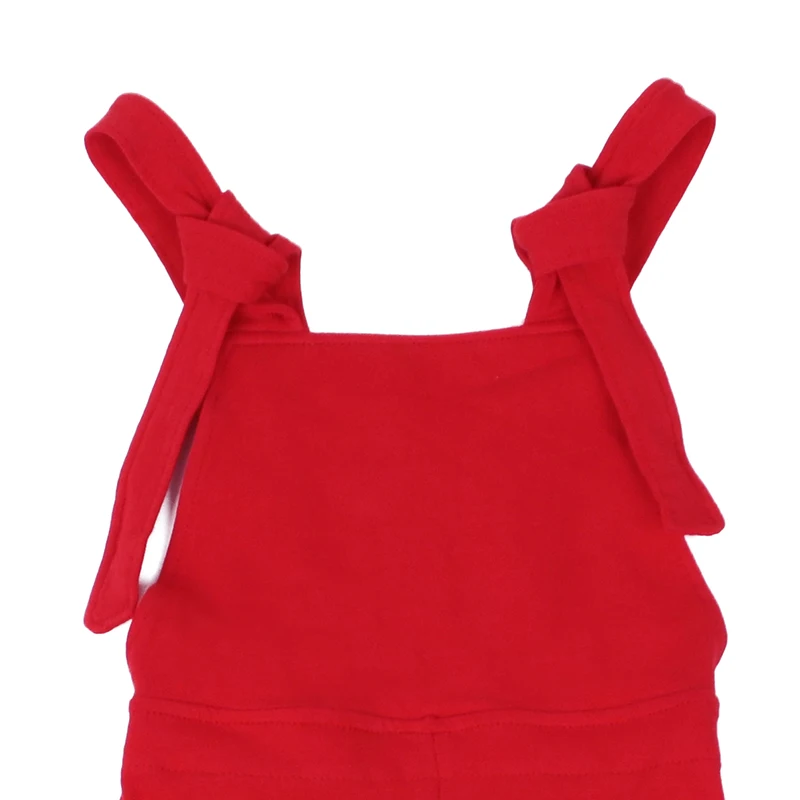 red baby bodysuits cotton fabric toddler girl bell bottom jumpsuits strap girl overalls