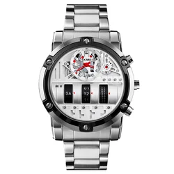 Creative Men Quartz wristwatches Drums dial reloj skmei good quality Stainless steel strap sports watch