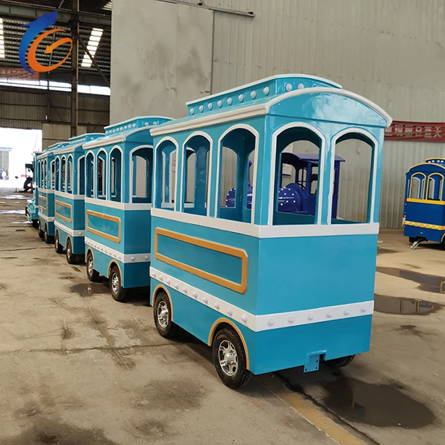 Amusement park attraction tourist tren trackless attraction train sets electric train for sale