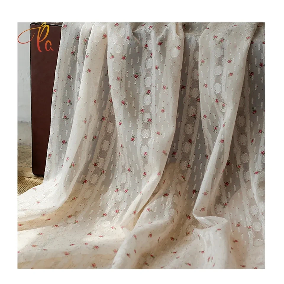 2023 hot sale Italian digital printed floral 100% Polyester silk satin fabrics jacquard chiffon for dress