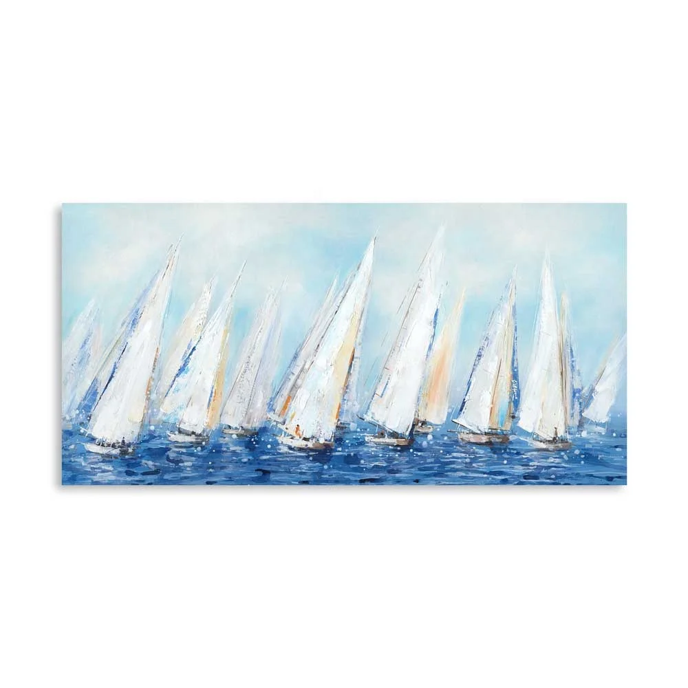 Оптовая продажа с фабрики, новый дизайн, парусиновые лодки, морской пейзаж, художественное оформление, 3D алмаз, пейзаж, картина маслом, холст, искусство для декора стен