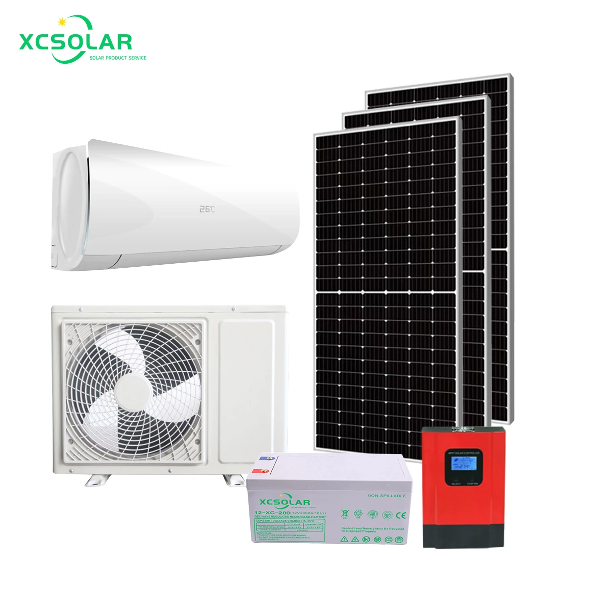 24000btu High Temperature Solar Air Conditioner With Battery for Solar off Grid Solar Airconditioner for Homes 12v 24v