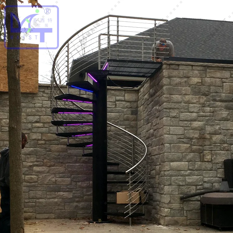 LED grille spiral safety rails stairs with outdoor form Maist of  China manufacture