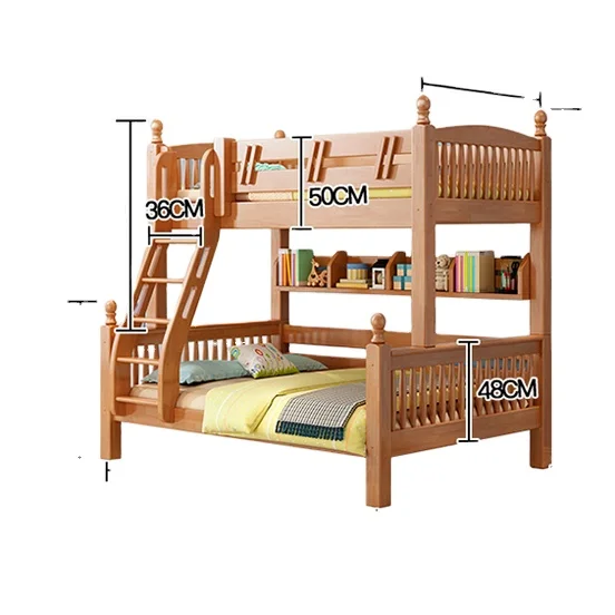 
Professional production adjustable size easy installation log bunk bed kids with slide 