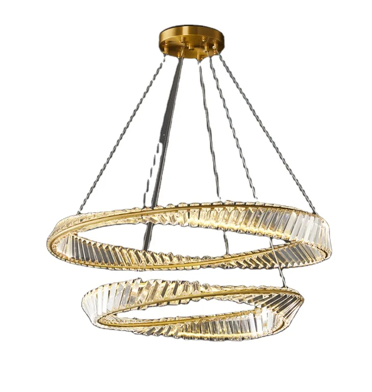 Современная роскошная хрустальная светодиодная люстра K9 для отеля, стеклянные подвесные светильники с кольцом неправильной формы, Золотое декоративное домашнее освещение