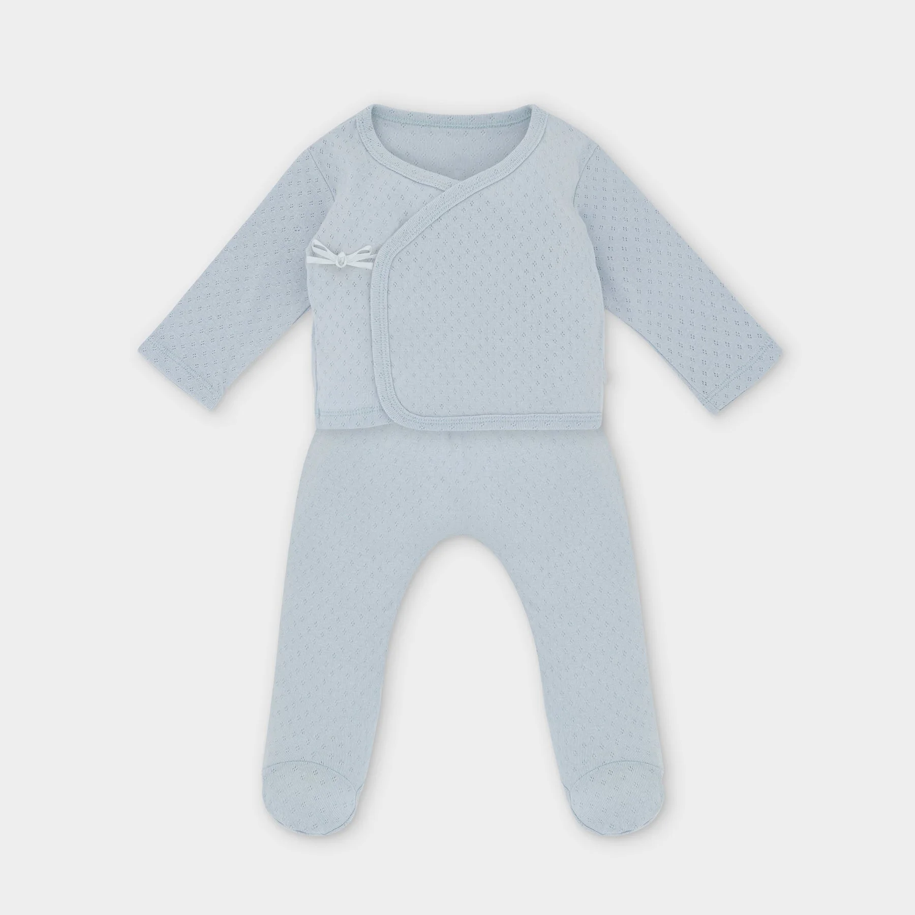 Unisex Gift Set Footie Newborn Baby Clothes White 100% Organic Cotton Baby Kimono Set