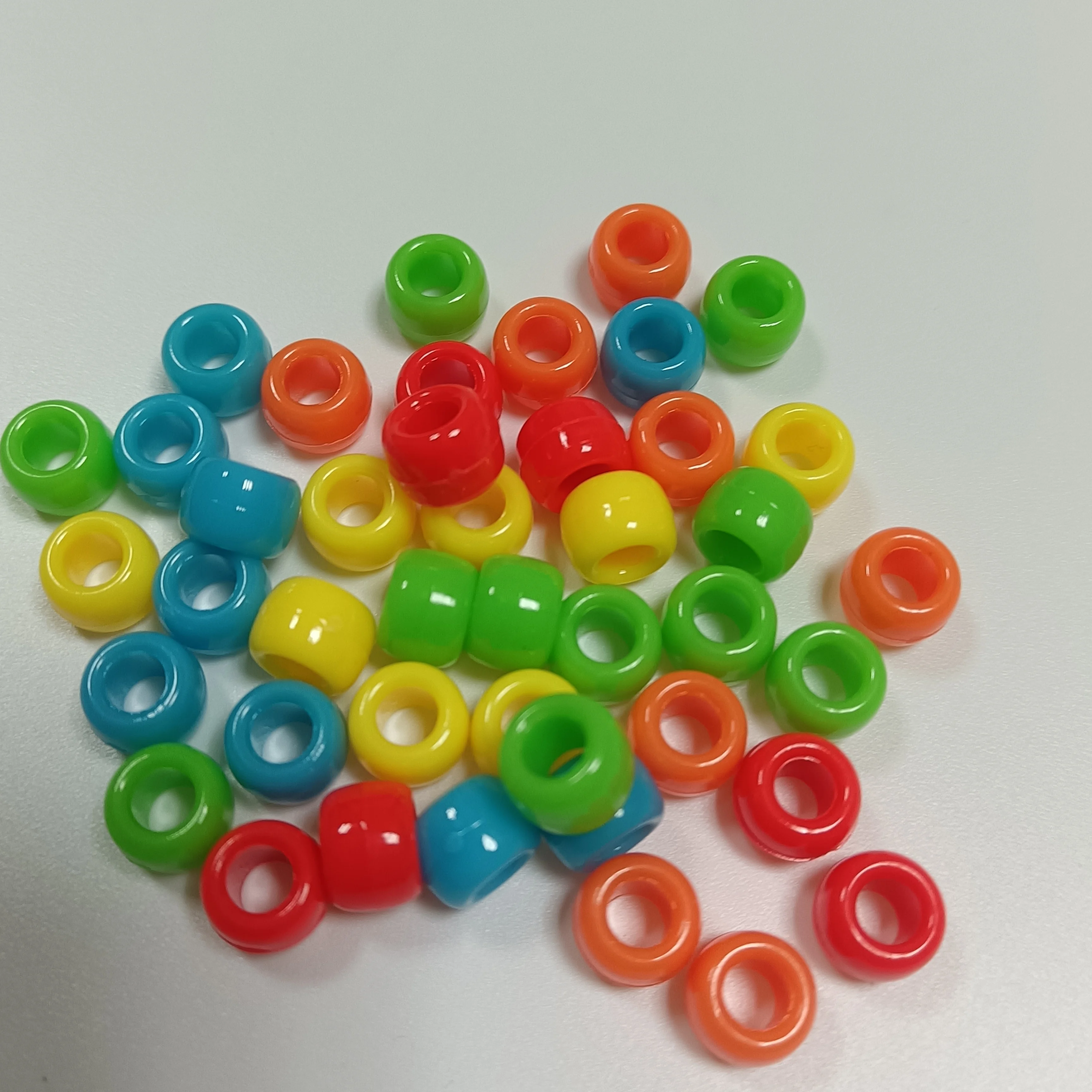 Big Value  Pony Beads - Plastic - Opaque Neon Colors - 9mm - 1000 pc