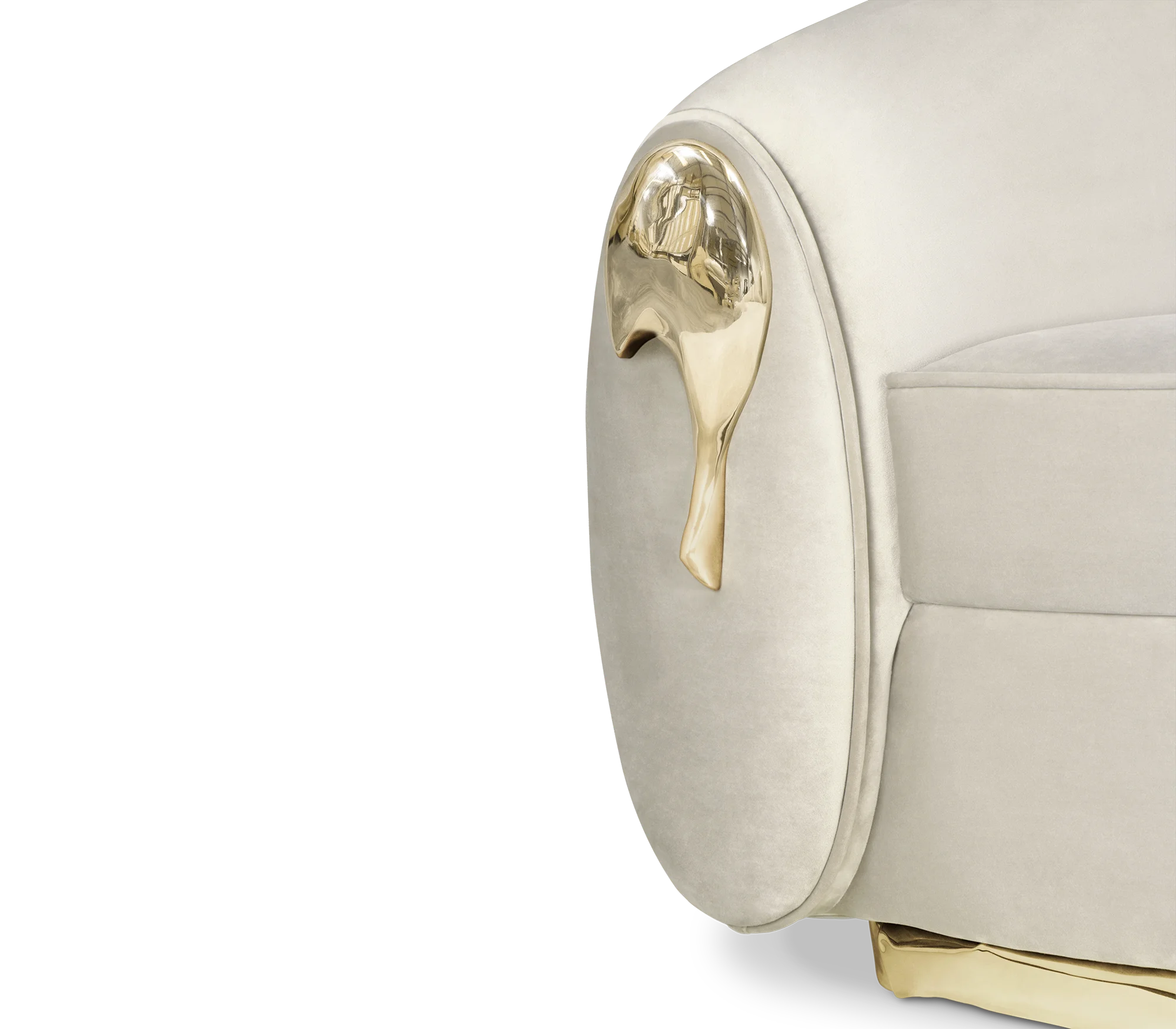 High Quality  Can customize living room furniture Foshan furniture Leather metal brass high quality frosted fabric