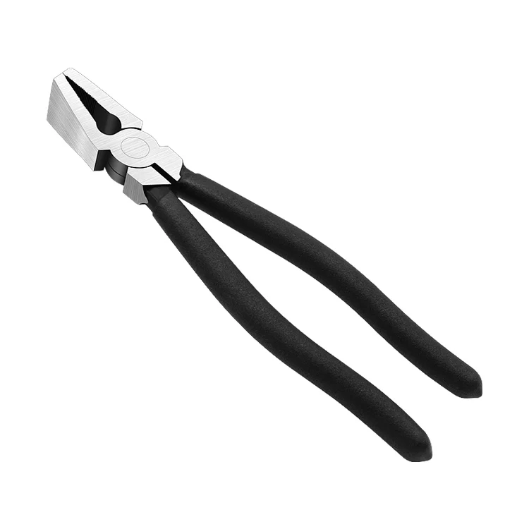 8 Inch Non-slip black Handle Breaking Cutting Glass Pliers Glass Tools Flat End Breaker Pliers Hardware Hand Tool