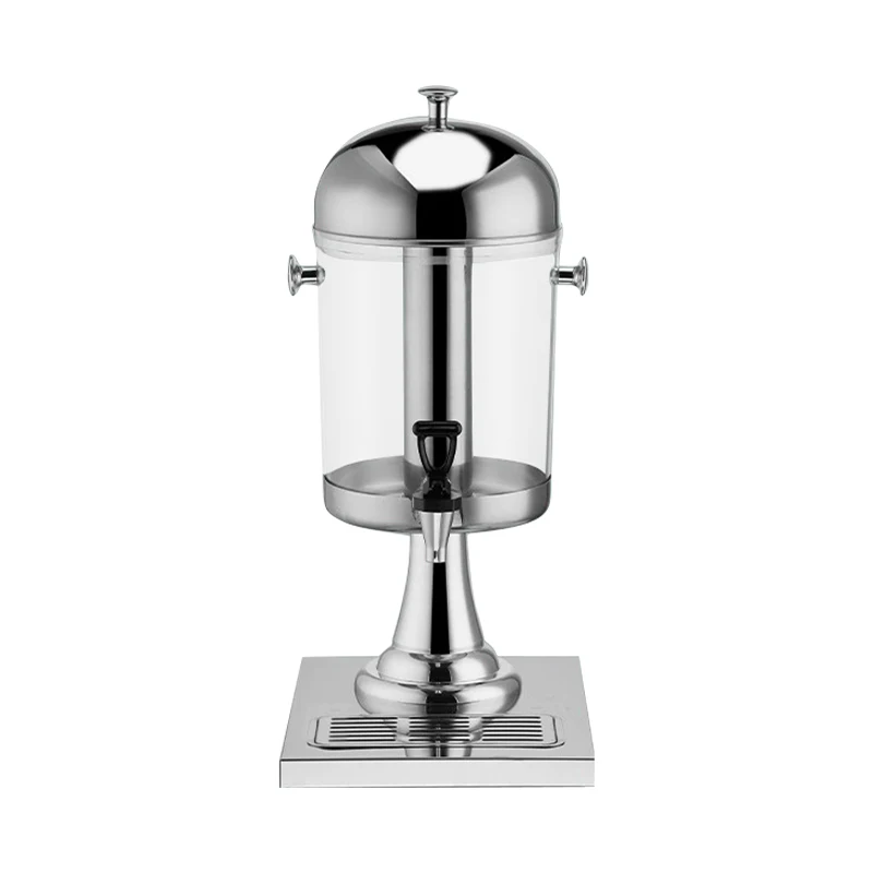 Commercial Stainless Steel Chafing Dish Buffet Ware Glass Beverage Dispenser Stand Manual Juice Jar Dispenser With Tap
