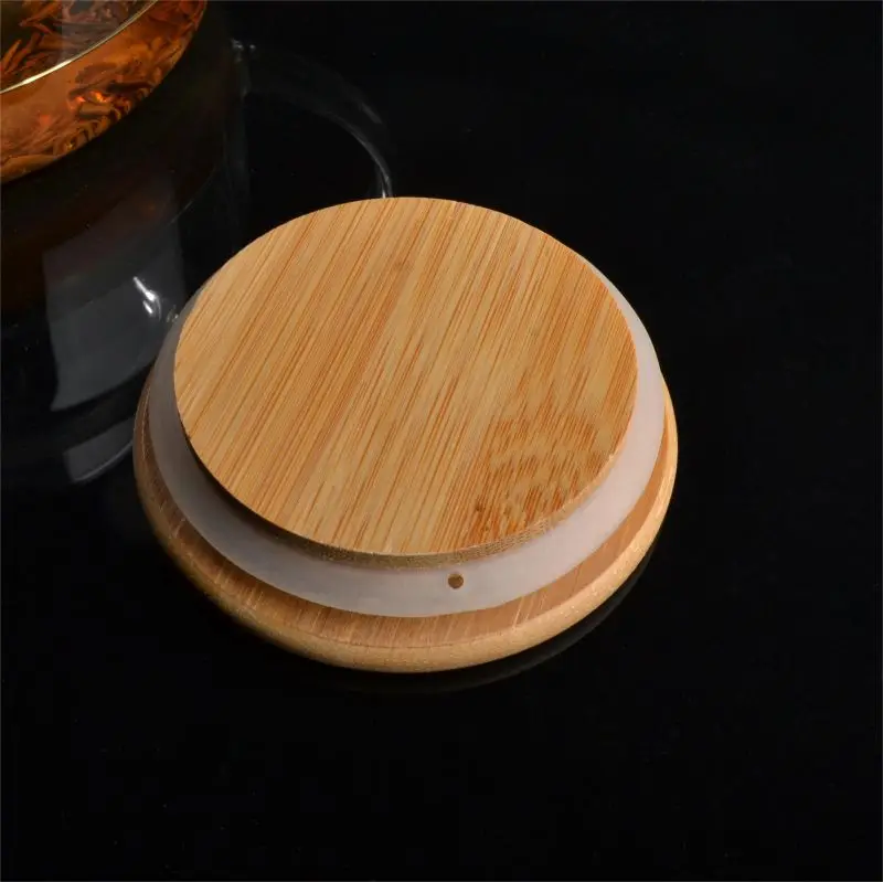 Hot Selling Glassware 1L High borosilicate glass coffee pot with Bamboo Lid glass teapot