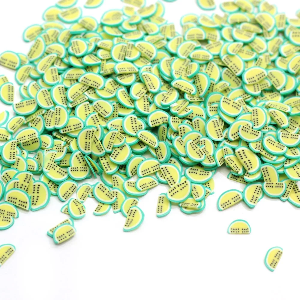 
Fruits Polymer Hot Soft Clay Sprinkles Plastic Mud Particles Peach Lemon Red Pomelo Hami Melon Slice For Diy Craft 