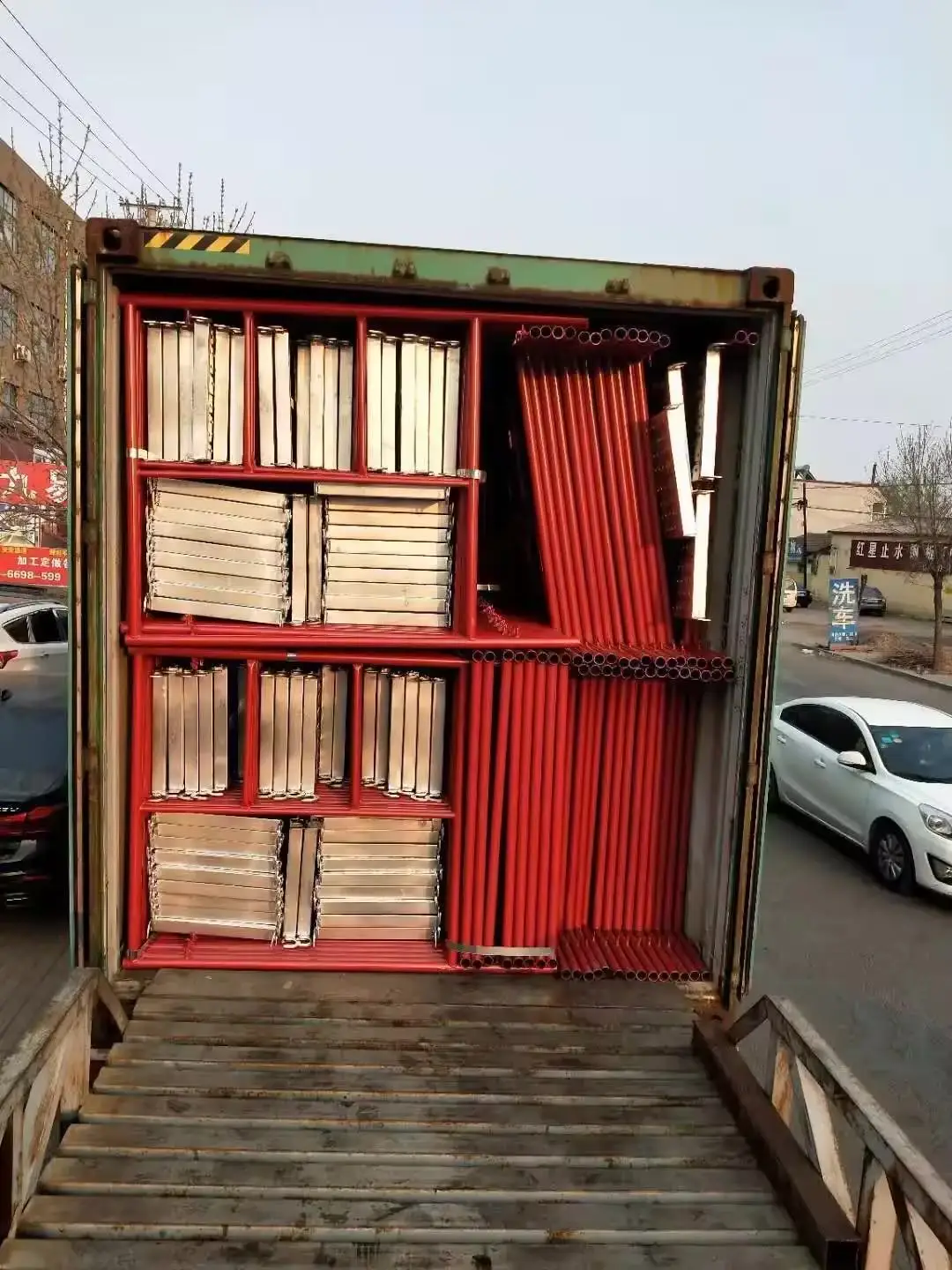 Building materials Steel ladder scaffolding Galvanized H-shaped scaffolding Building indoor scaffolding Factory direct sales