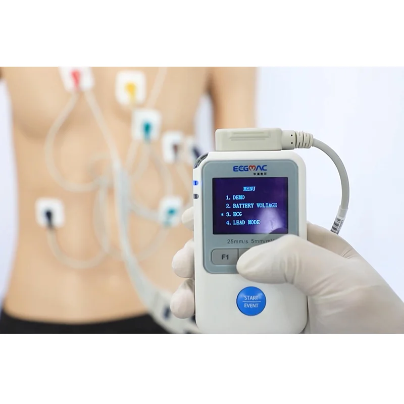 ECGMAC new 1.77 inch color OLED display 12 channel 3 channel holter monitor ecg