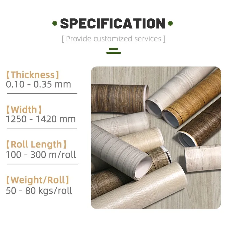 Wood Grain Plastic Vacuum Pressing Film for home Decoration PET Plastic Vacuum Pressing Foil Layer Plastic Decorative Sheet