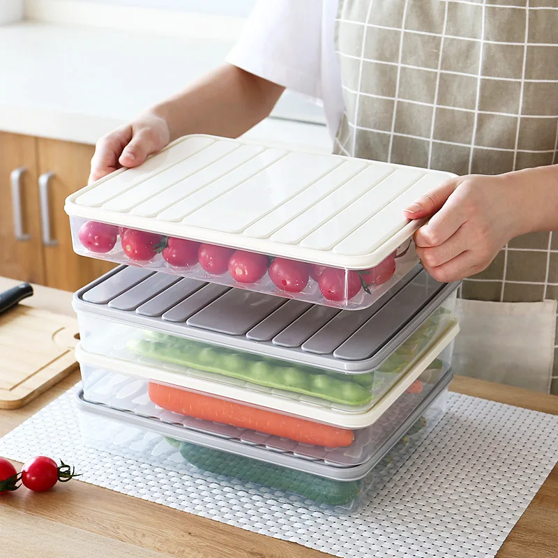 New refrigerator Wonton noodles frozen dumplings household food sorting box fresh-keeping storage box container