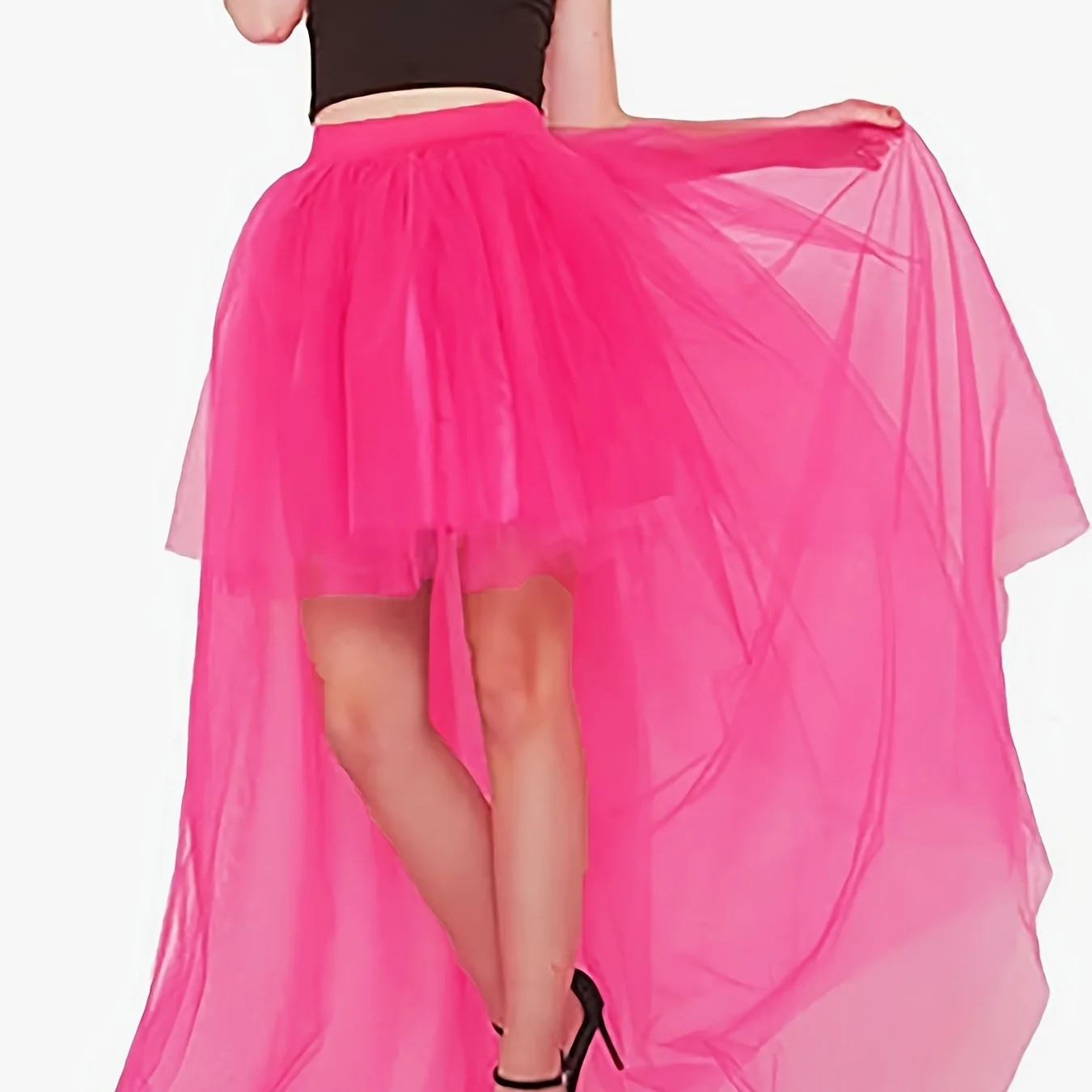 Hot Style Custom Solid Color Lady Skirt Sexy Summer Short Skirt Mesh Pleated Mini Tulle Women Skirts