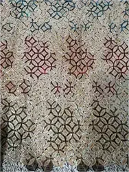 Exclusive Heavy Embroidery Work Velvet Shawl Prints Fabric Cotton Wax Manufacturer African Sequins Embroidery Fabric